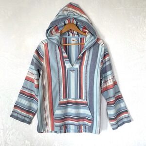 Faherty‎ Baja Sierra Paradise Poncho Hoodie Pullover Striped Organic Cotton XL
